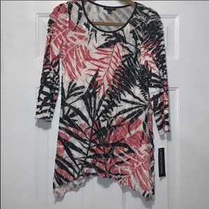 NWT Red Cream and Black Blouse